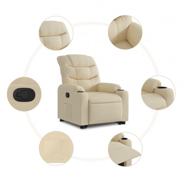 Fauteuil inclinable Crème Tissu