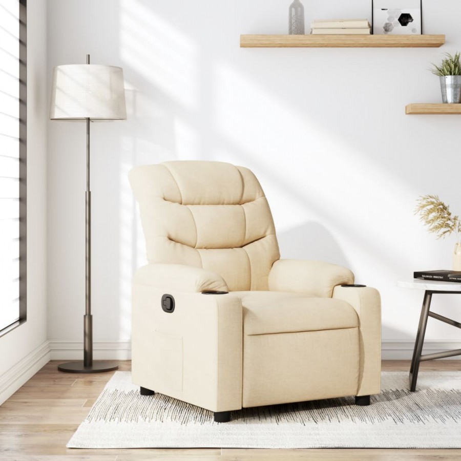 Fauteuil inclinable Crème Tissu