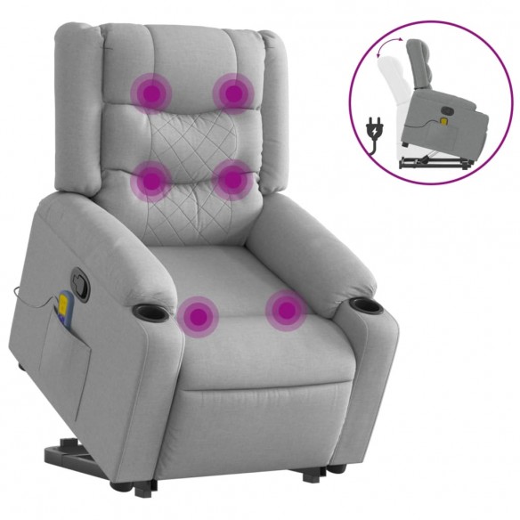 Fauteuil de massage inclinable Gris clair Tissu