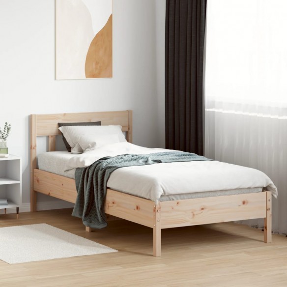Cadre de lit et tête de lit 100x200 cm bois de pin massif