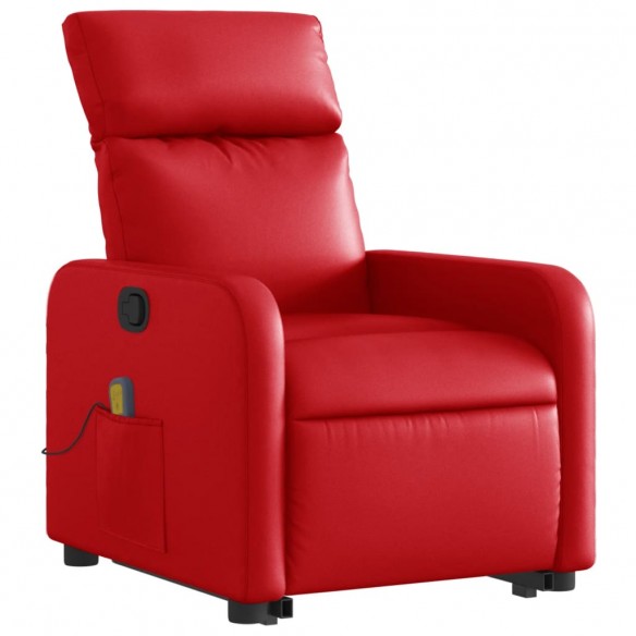 Fauteuil inclinable de massage Rouge Similicuir