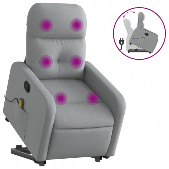 Fauteuil de massage inclinable Gris clair Tissu