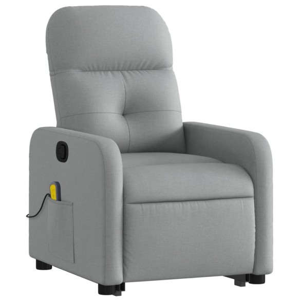 Fauteuil de massage inclinable Gris clair Tissu