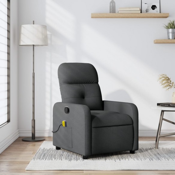 Fauteuil de massage inclinable Gris foncé Tissu