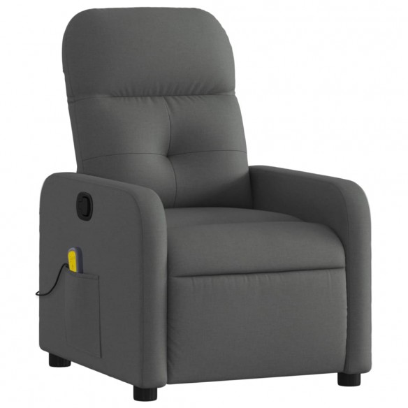 Fauteuil de massage inclinable Gris foncé Tissu