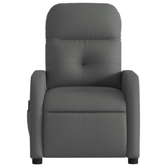 Fauteuil de massage inclinable Gris foncé Tissu