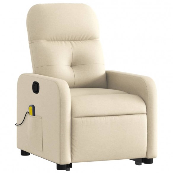 Fauteuil inclinable de massage Crème Tissu