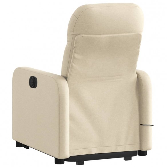 Fauteuil inclinable de massage Crème Tissu