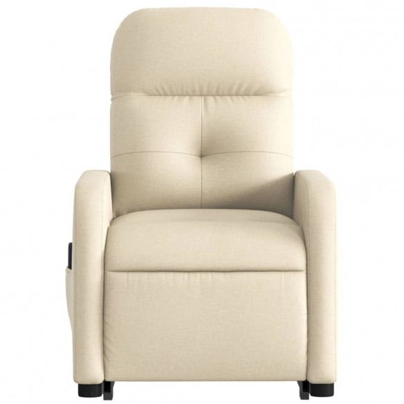 Fauteuil inclinable de massage Crème Tissu