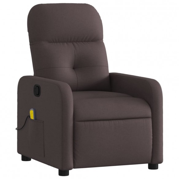 Fauteuil de massage inclinable Marron foncé Tissu