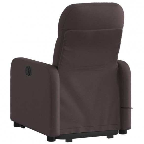 Fauteuil inclinable de massage électrique Marron foncé Tissu