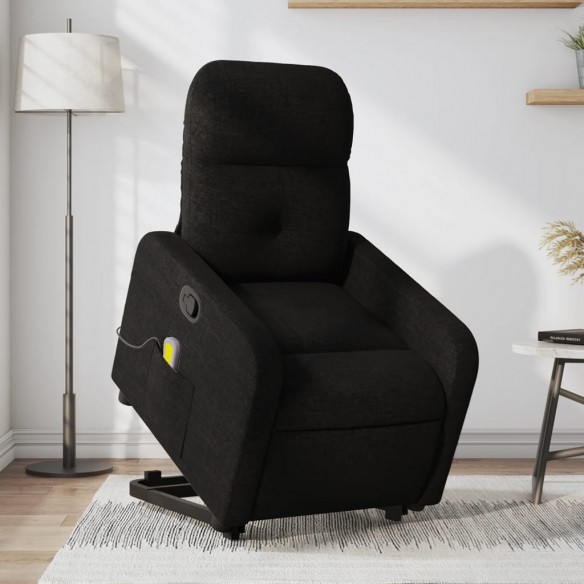 Fauteuil de massage inclinable Noir Tissu