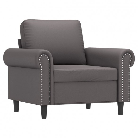 Fauteuil Gris 60 cm Similicuir