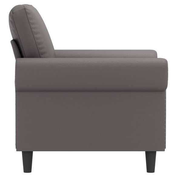 Fauteuil Gris 60 cm Similicuir