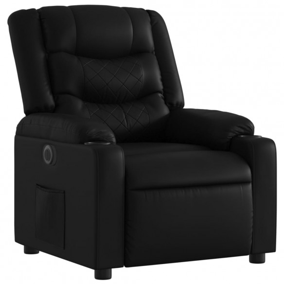 Fauteuil inclinable électrique Noir Similicuir