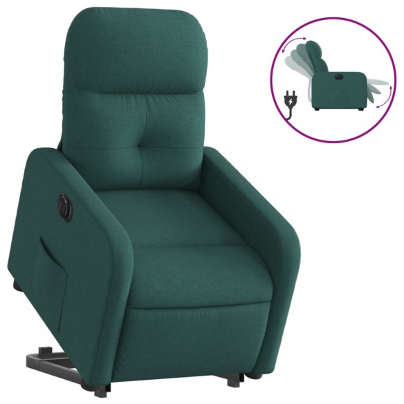 Fauteuil inclinable électrique vert foncé tissu