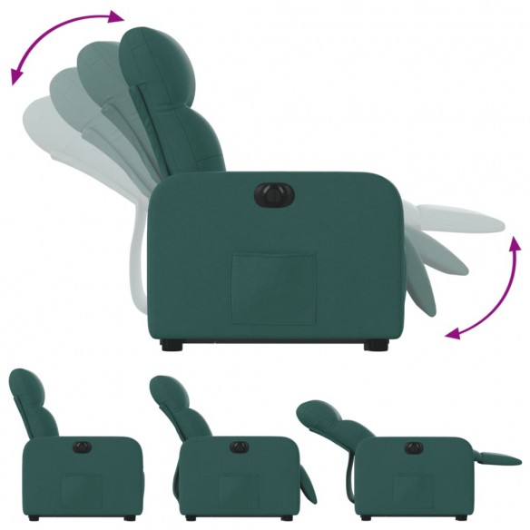 Fauteuil inclinable électrique vert foncé tissu