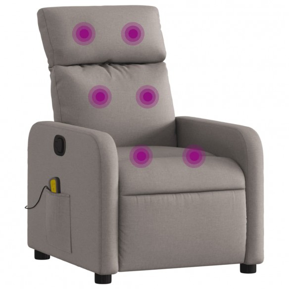 Fauteuil de massage inclinable Taupe Tissu