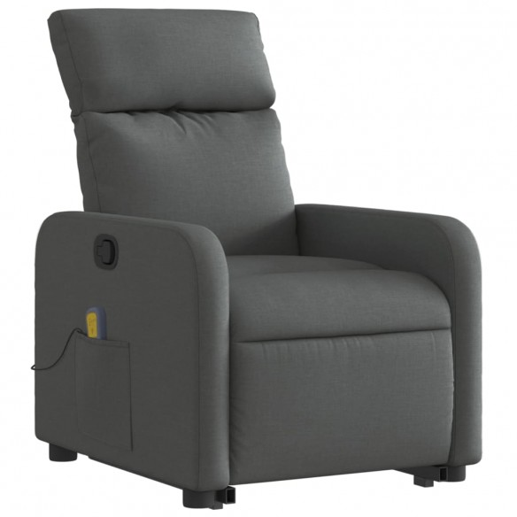 Fauteuil de massage inclinable Gris foncé Tissu