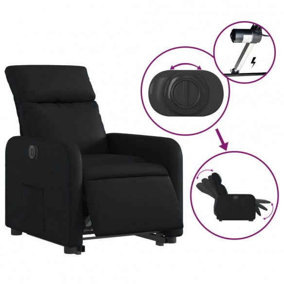 Fauteuil inclinable électrique noir similicuir