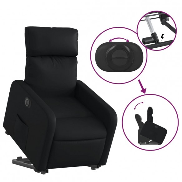 Fauteuil inclinable électrique noir similicuir