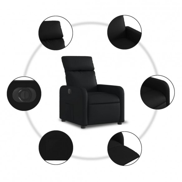 Fauteuil inclinable électrique Noir Similicuir