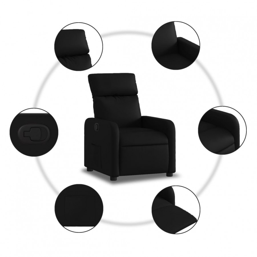 Fauteuil inclinable Noir Similicuir Fauteuil inclinable Noir Similicuir