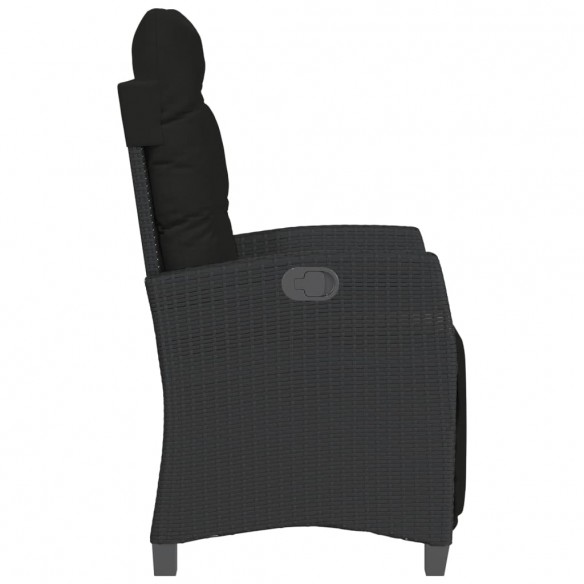 Chaises inclinables de jardin lot de 2 repose-pied noir rotin