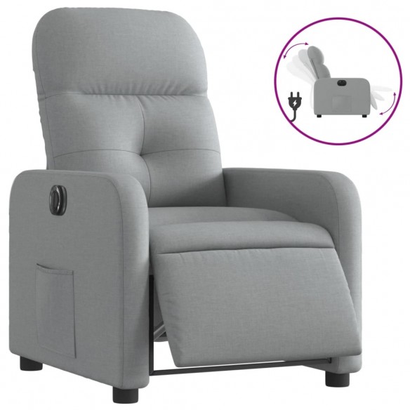 Fauteuil inclinable électrique Gris clair Tissu