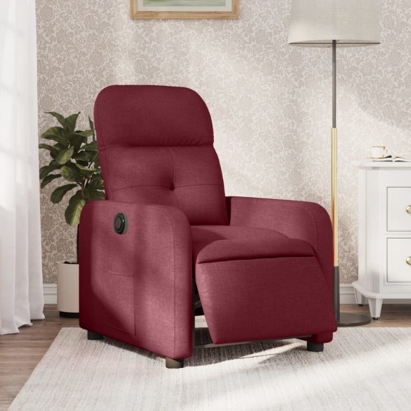 Fauteuil inclinable électrique Rouge bordeaux Tissu