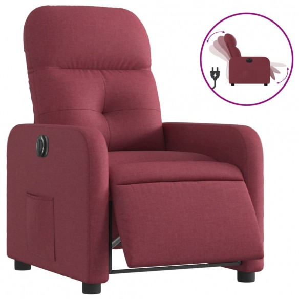 Fauteuil inclinable électrique Rouge bordeaux Tissu