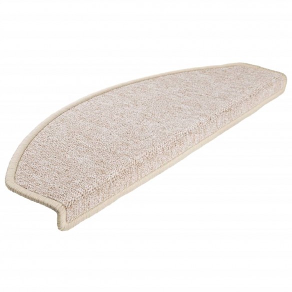 Tapis d'escalier 15 pcs Taupe 65 x 24 x 4 cm