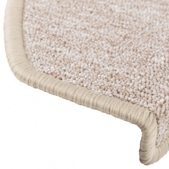 Tapis d'escalier 15 pcs Taupe 65 x 24 x 4 cm