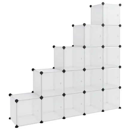 Cubes de rangement 15 pcs avec portes Transparent PP 2