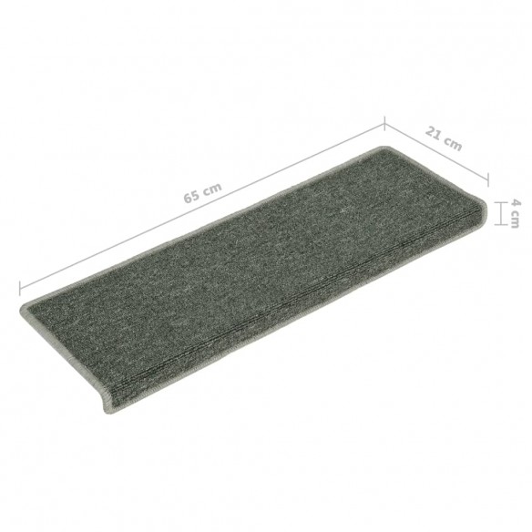 Tapis d'escalier 15 pcs 65x21x4 cm Vert