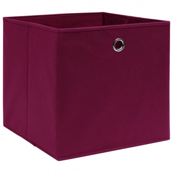 Boîtes de rangement 4 pcs Tissu intissé 28x28x28 cm Rouge foncé