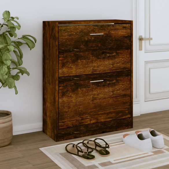 Armoire à chaussures Chêne fumé 63x24x81 cm Bois d'ingénierie