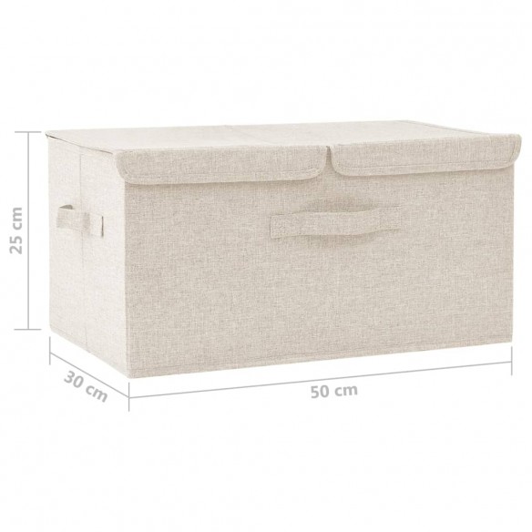 Boîte de rangement Tissu 50x30x25 cm Crème