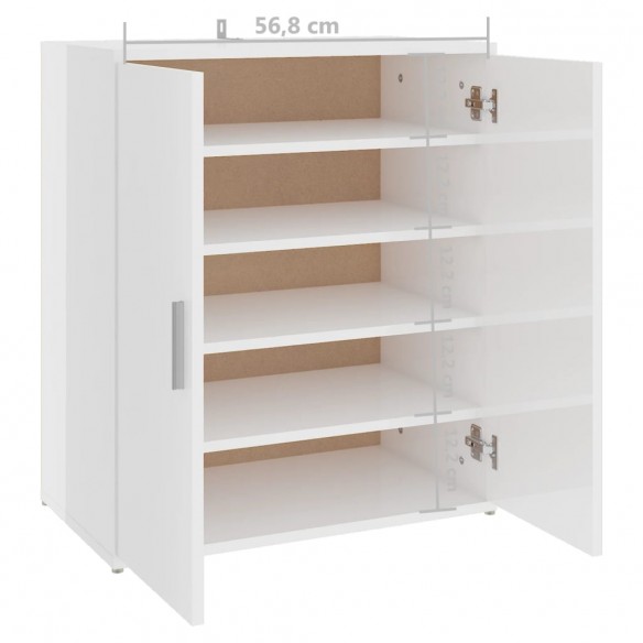 Armoire à chaussures Blanc brillant 60x35x70 cm Aggloméré