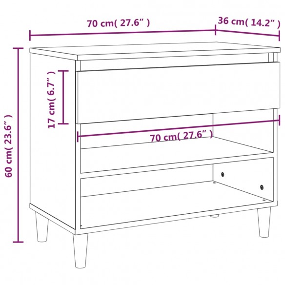 Armoire à chaussures Blanc 70x36x60 cm Bois d'ingénierie