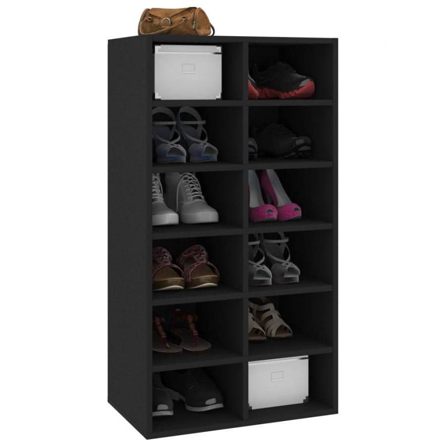 Étagère à chaussures Noir 54x34x100,5 cm 