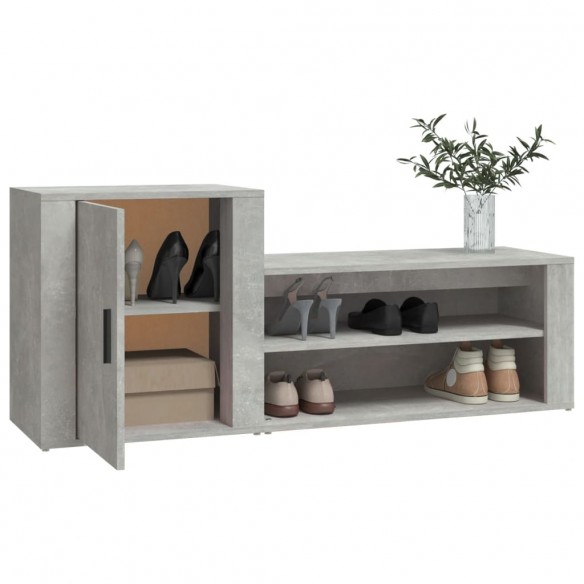 Armoire à chaussures Gris béton 130x35x54 cm Bois d'ingénierie