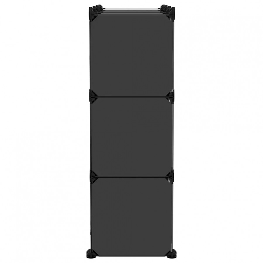 Cubes de rangement 9 pcs avec portes Noir PP