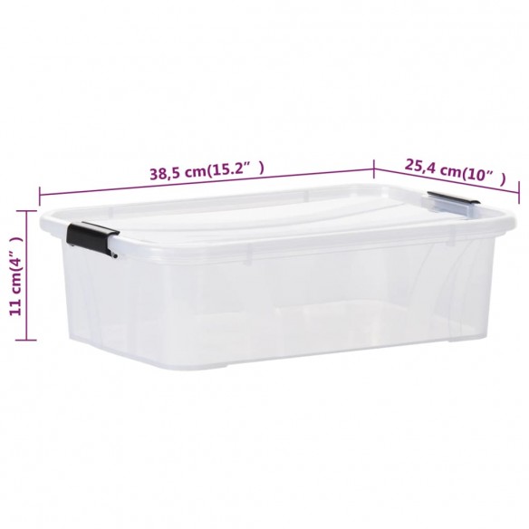 Boîtes de rangement avec couvercles 2 pcs Transparent 7 L