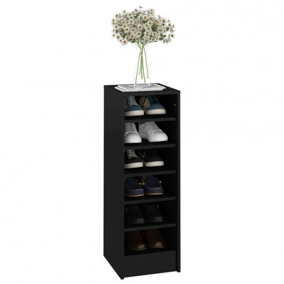 Armoire à chaussures Noir brillant 31,5x35x90 cm Aggloméré