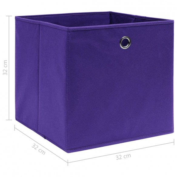 Boîtes de rangement 10 pcs Violet 32x32x32 cm Tissu