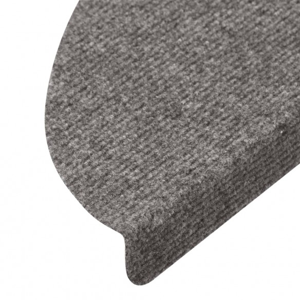 Tapis d'escalier auto-adhésifs 10 pcs gris 56x17x3 cm