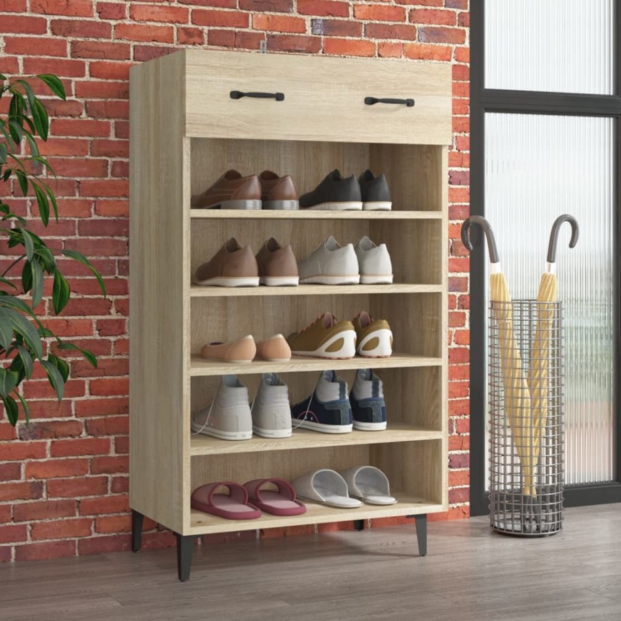 Armoire à chaussures Chêne sonoma 60x35x105cm Bois d'ingénierie