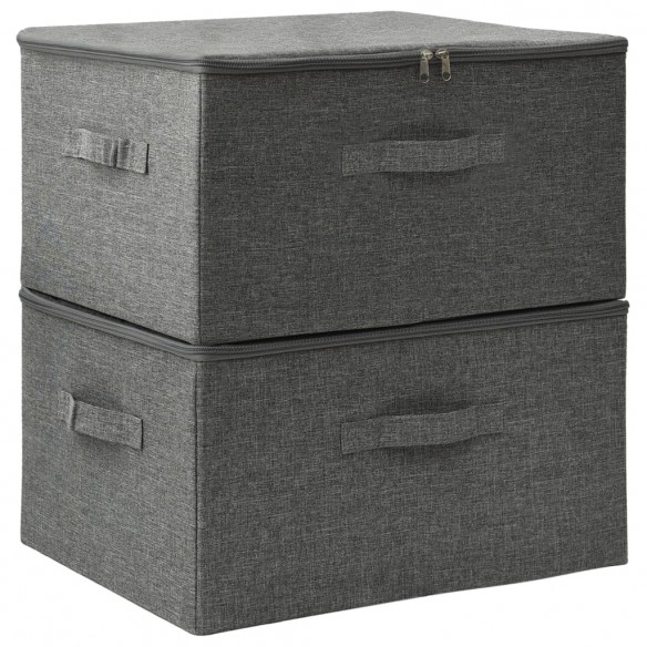 Boîtes de rangement 2 pcs Tissu 43x34x23 cm Anthracite