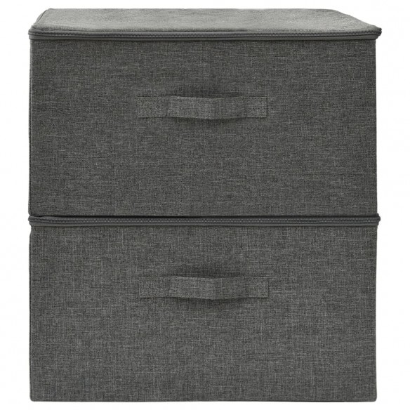 Boîtes de rangement 2 pcs Tissu 43x34x23 cm Anthracite